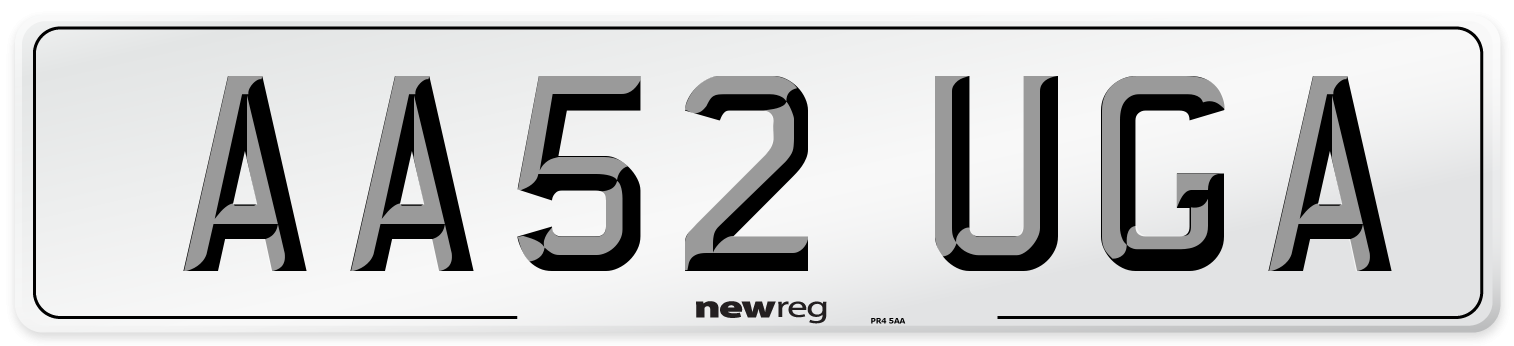 AA52 UGA Number Plate from New Reg